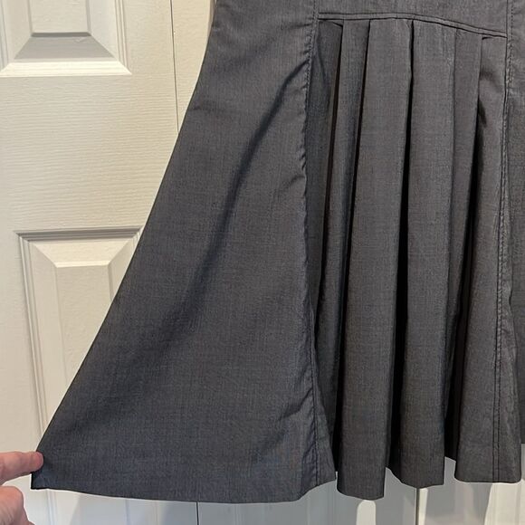 Mango Blue/Grey High Rise Mermaid Style Pleated‎ Back Maxi Skirt Size 4 - Picture 10 of 16